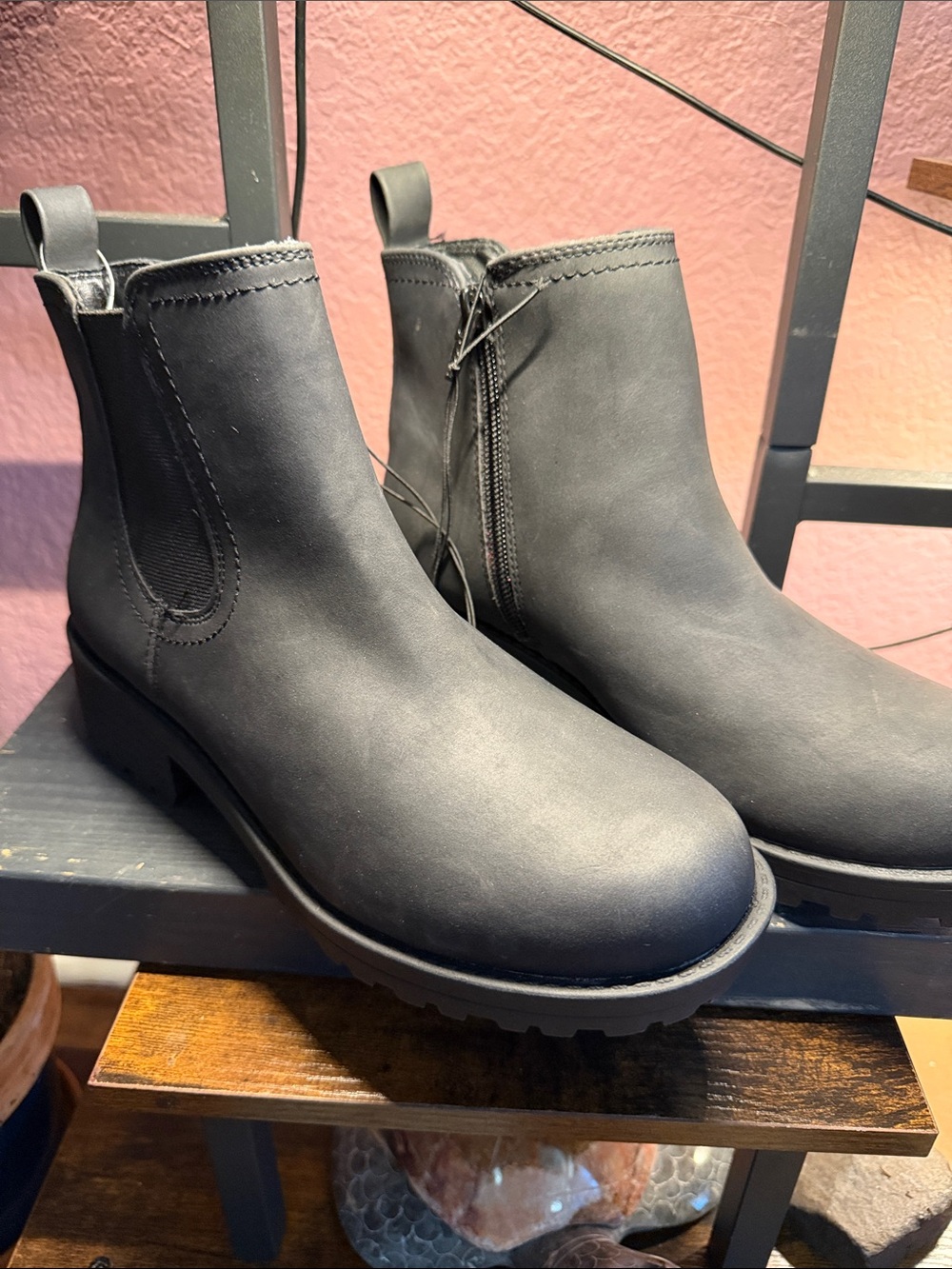Buffalo David Bitton Black Chelsea Ankle Boots